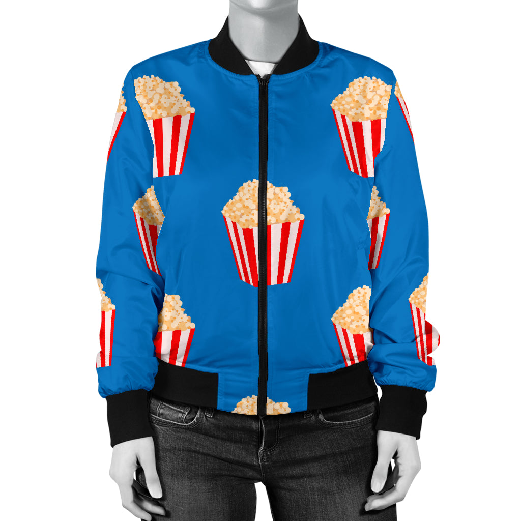 Popcorn Pattern Print Design A04 Women's Bomber Jacket