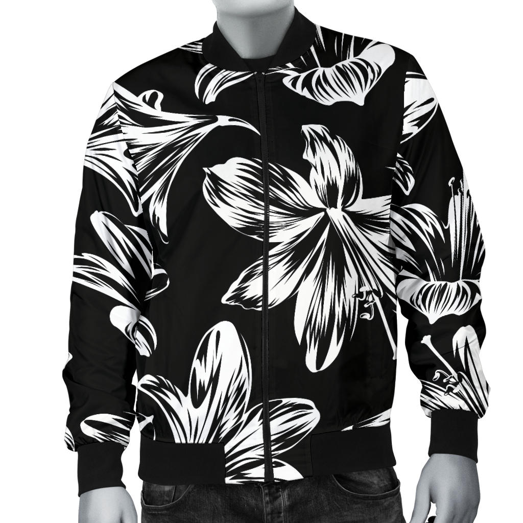 Amaryllis Pattern Print Design AL04 Men Bomber Jacket