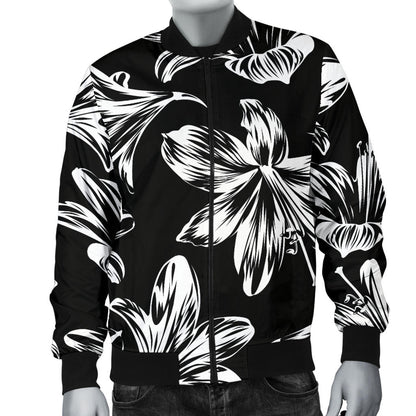 Amaryllis Pattern Print Design AL04 Men Bomber Jacket