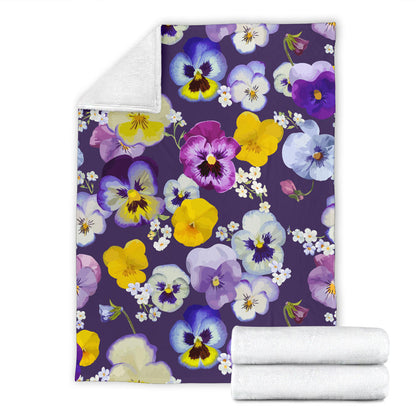 Pansy Pattern Print Design PS02 Fleece Blanket