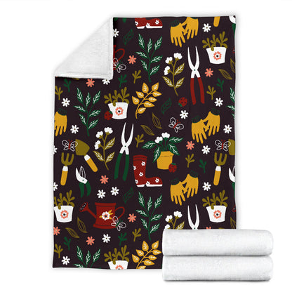 Gardening Pattern Print Design G05 Fleece Blanket