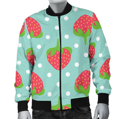 Strawberry Pattern Print Design SB06 Men Bomber Jacket