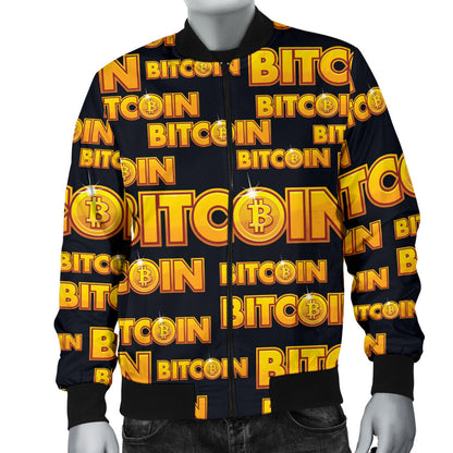 Bitcoin Pattern Print Design DO03 Men Bomber Jacket