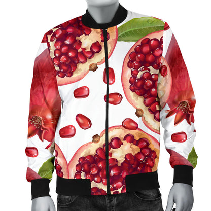 Pomegranate Pattern Print Design PG03 Men Bomber Jacket