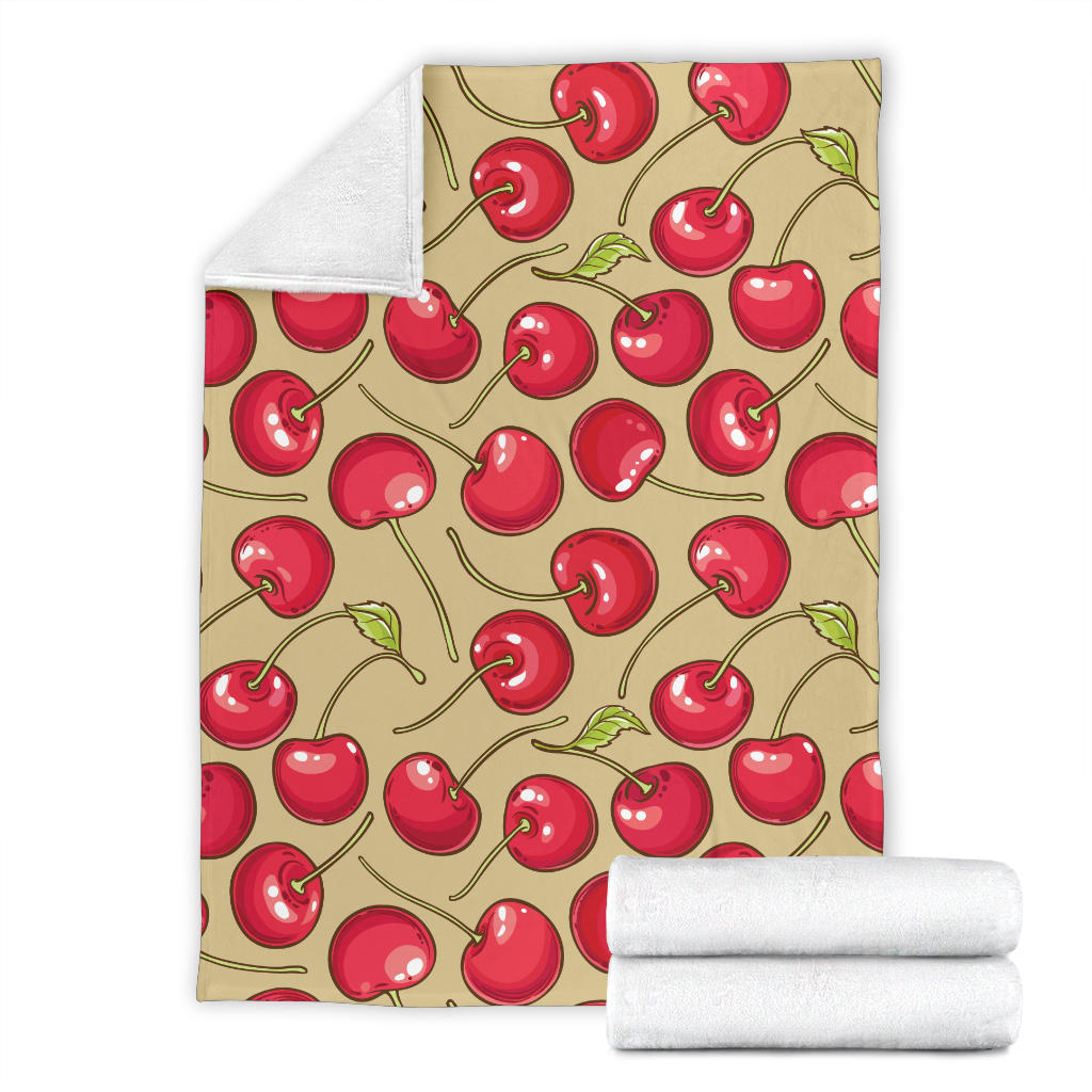 Cherry Pattern Print Design CH05 Fleece Blanket