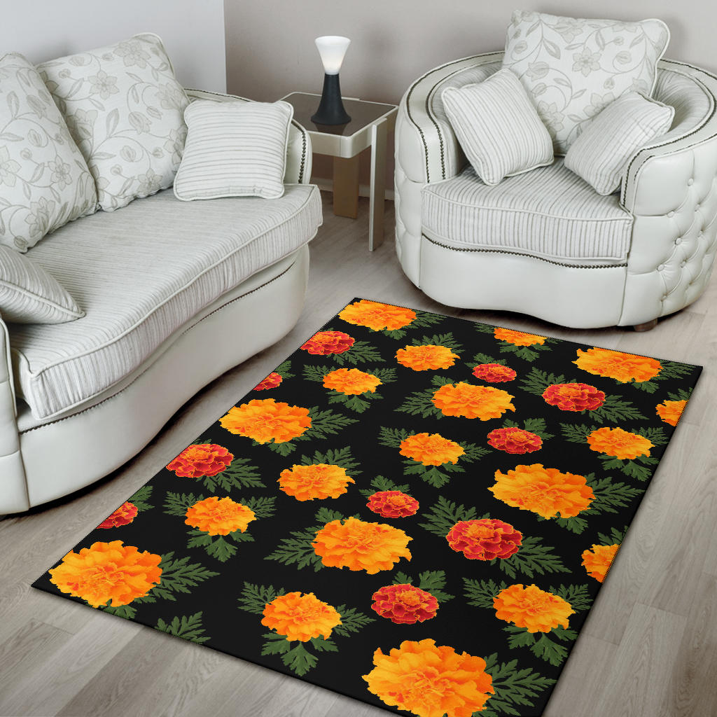 Marigold Pattern Print Design MR05 Area Rugs
