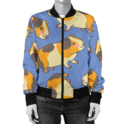 Guinea Pig Pattern Print Design 01 Women's Bomber Jacket