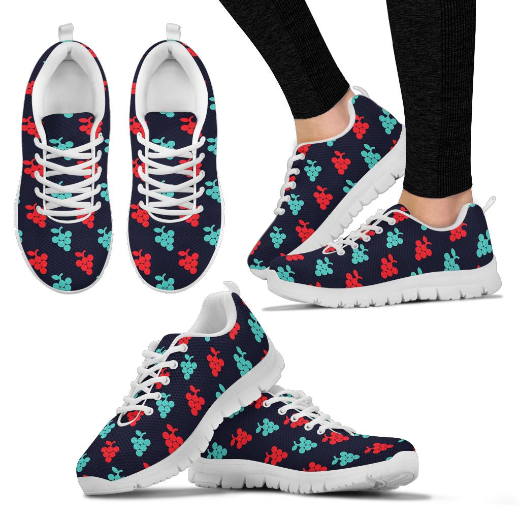 Grape Pattern Print Design GP07 Sneakers White Bottom Shoes