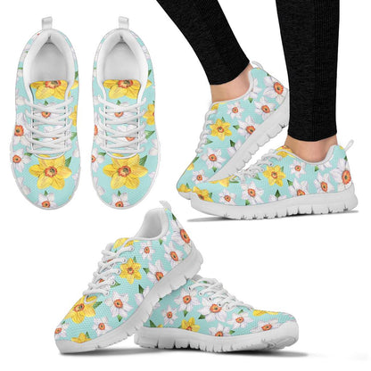 Daffodils Pattern Print Design DF07 Sneakers White Bottom Shoes