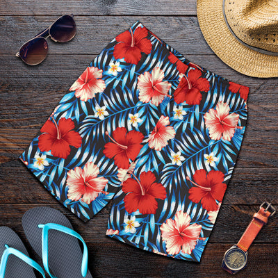 Red Hibiscus Blue Scene Mens Shorts