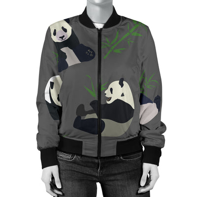 Panda Pattern Print Design A06 Women's Bomber Jacket