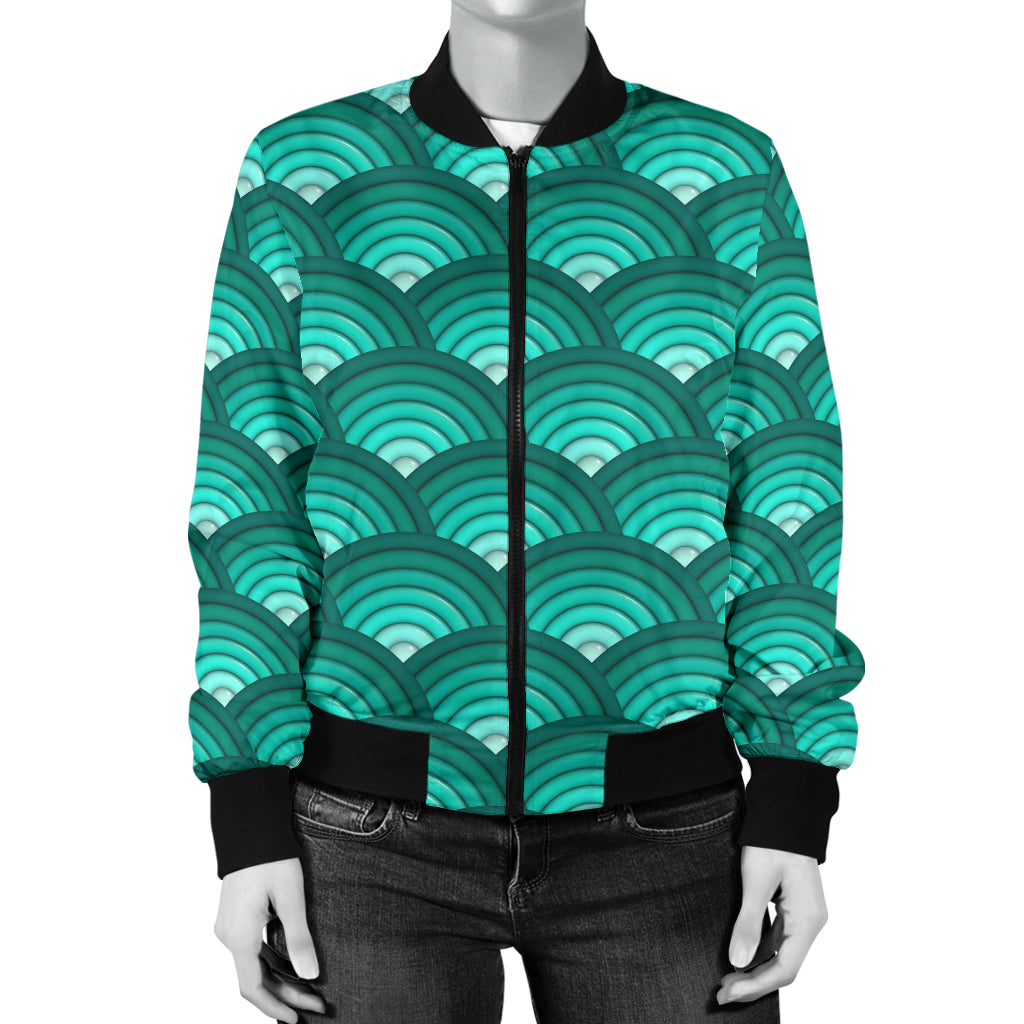 Scales Pattern Print Design 01 Women's Bomber Jacket