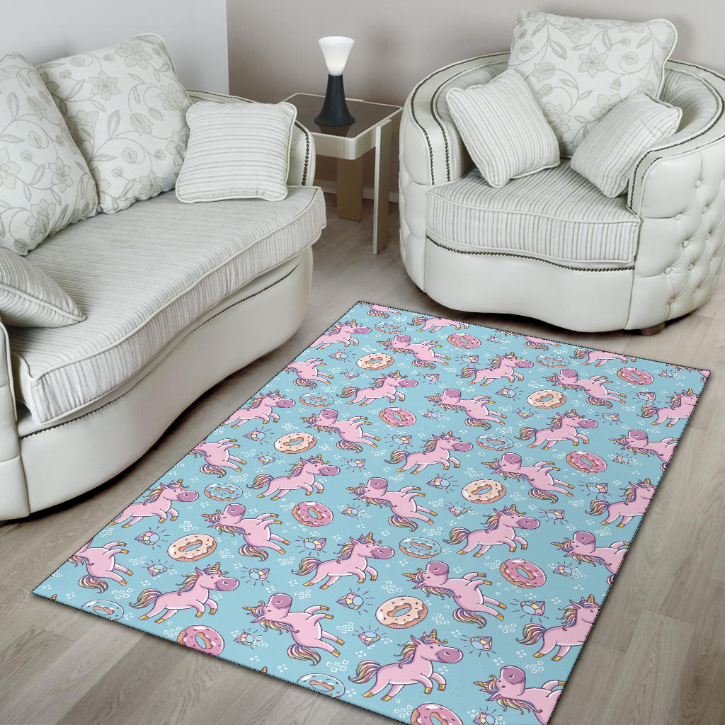 Donut Unicorn Pattern Print Design DN016 Area Rugs