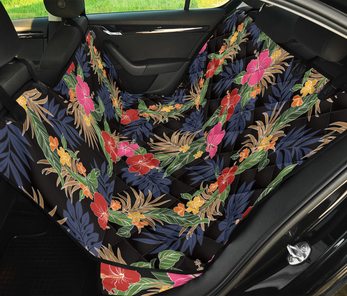 Hawaiian Themed Pattern Print Design H011 Rear Dog  Seat Cover