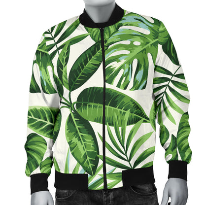 Tropical Flower Pattern Print Design TF013 Men Bomber Jacket