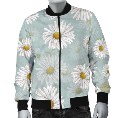 Daisy Pattern Print Design DS012 Men Bomber Jacket