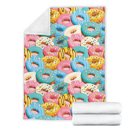 Donut Pattern Print Design DN01 Fleece Blanket