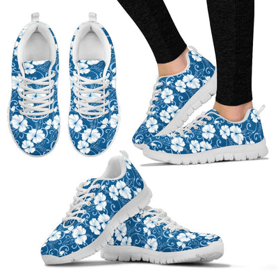 Hibiscus Pattern Print Design HB03 Sneakers White Bottom Shoes