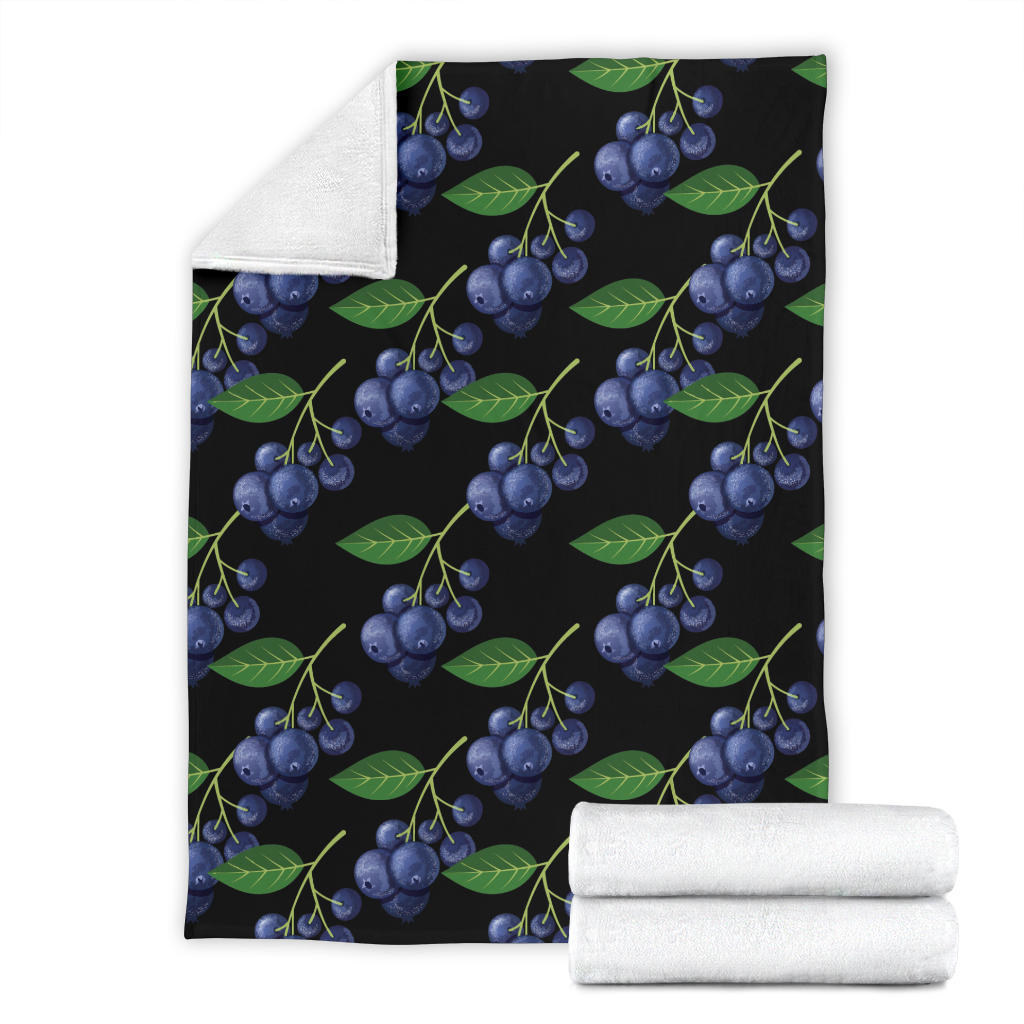 Blueberry Pattern Print Design BB01 Fleece Blanket