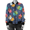 Cupcake Pattern Print Design 02 Women's Bomber Jacket