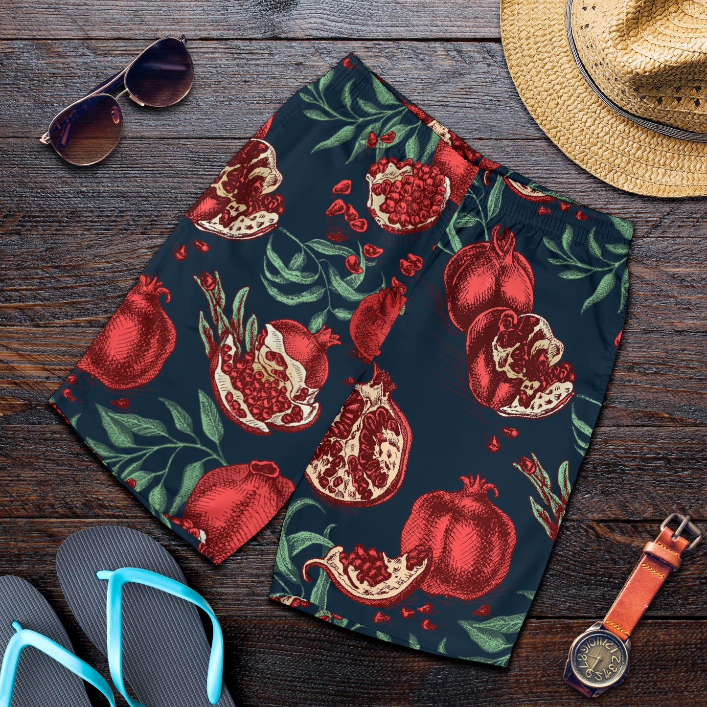 Pomegranate Pattern Print Design PG04 Mens Shorts