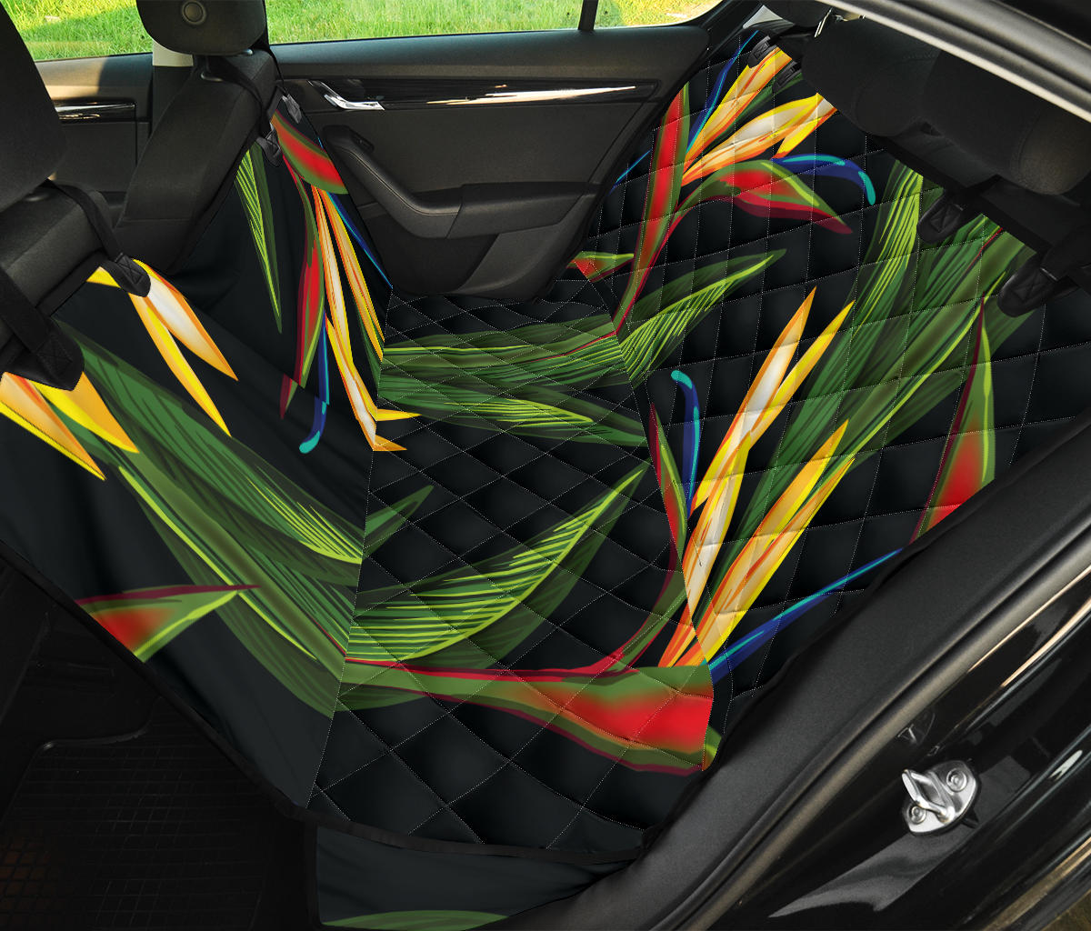 Bird Of Paradise Pattern Print Design BOP012 Rear Dog  Seat Cover