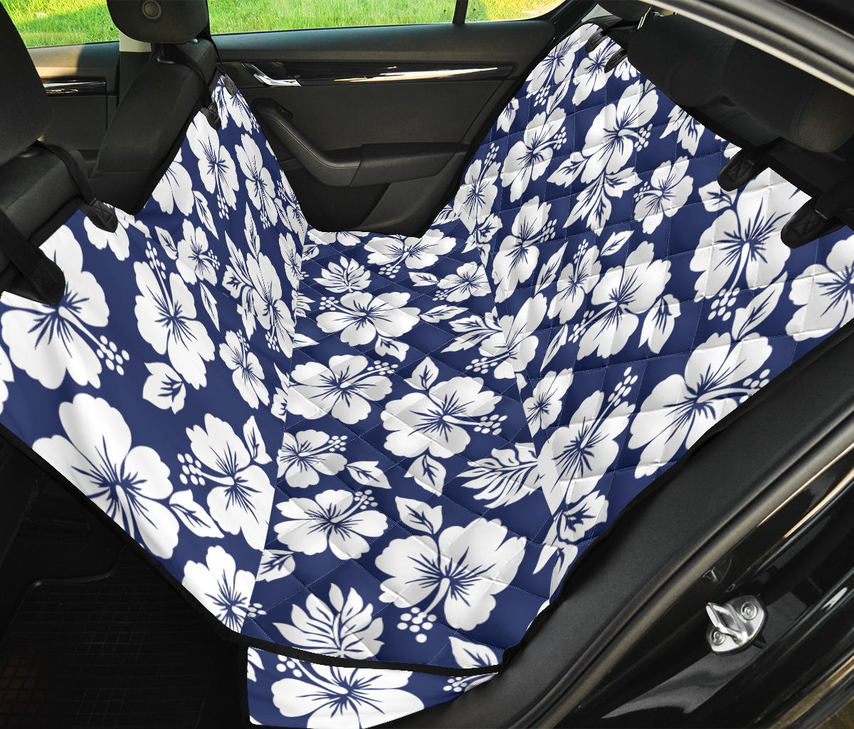 Hibiscus Pattern Print Design HB012 Rear Dog  Seat Cover