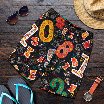 Number Pattern Print Design A03 Mens Shorts