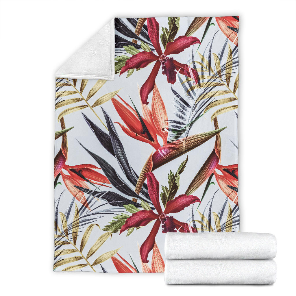 Tropical Flower Pattern Print Design TF021 Fleece Blanket