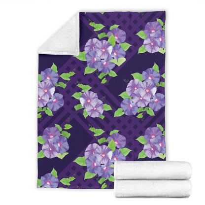 Morning Glory Pattern Print Design MG03 Fleece Blanket