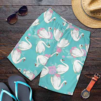 Swan Pattern Print Design 03 Mens Shorts