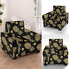 Gold Pineapple Hibiscus Armchair Slipcover