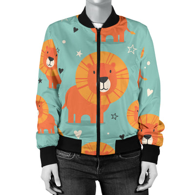 Lion Baby Pattern Print Design 03 Women's Bomber Jacket