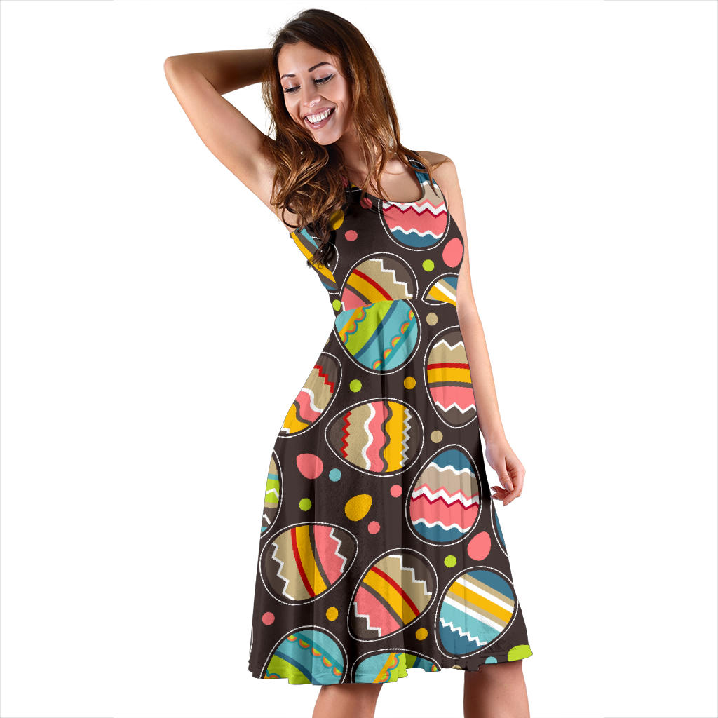 Easter Eggs Pattern Print Design RB03 Midi Dress