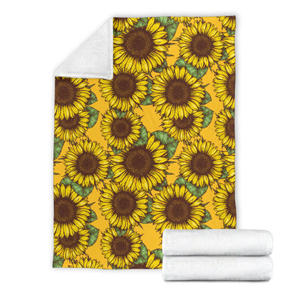 Sunflower Pattern Print Design SF04 Fleece Blanket
