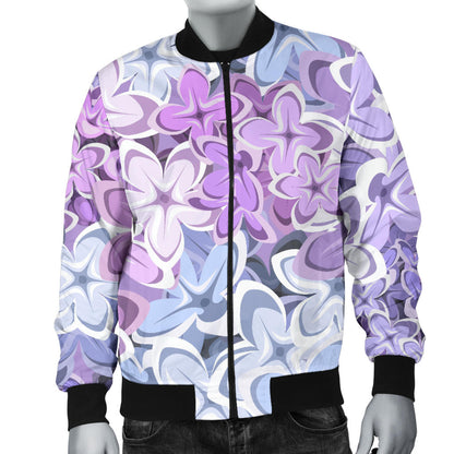 Lilac Pattern Print Design LI01 Men Bomber Jacket