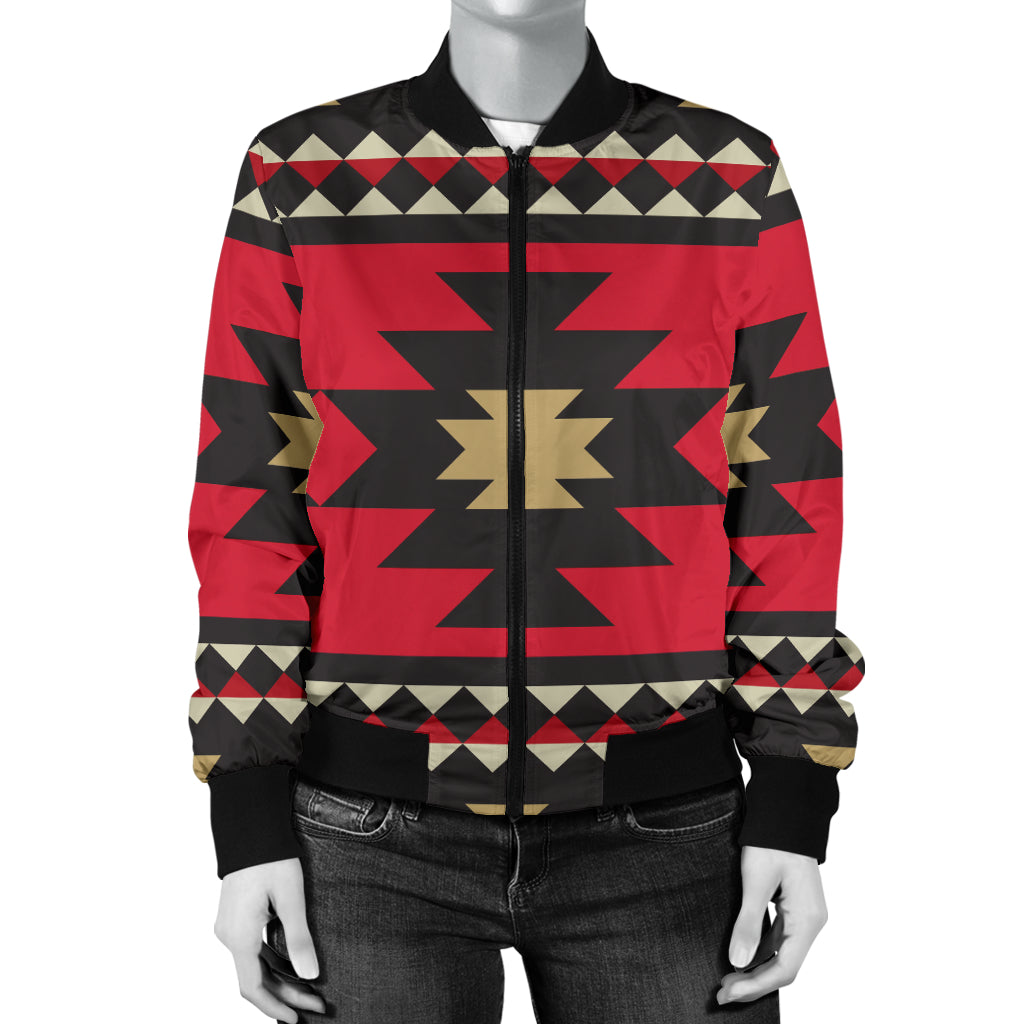 Navajo Pattern Print Design A04 Women's Bomber Jacket