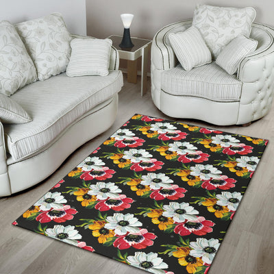 Anemone Pattern Print Design AM07 Area Rugs