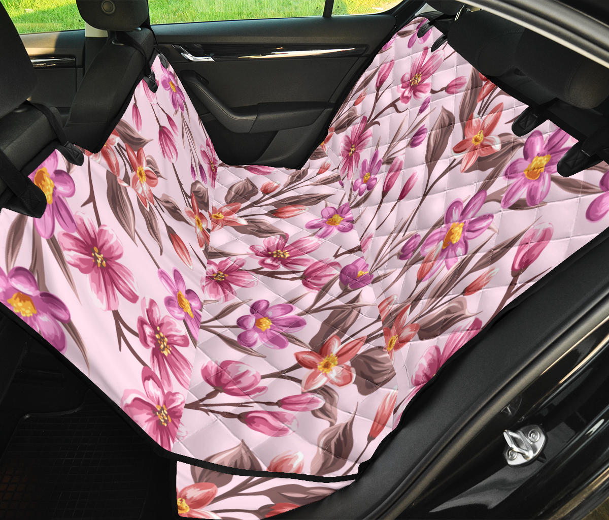 Summer Floral Pattern Print Design SF09 Rear Dog  Seat Cover