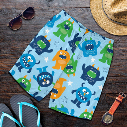 Monster Cartoon Pattern Print Design 04 Mens Shorts