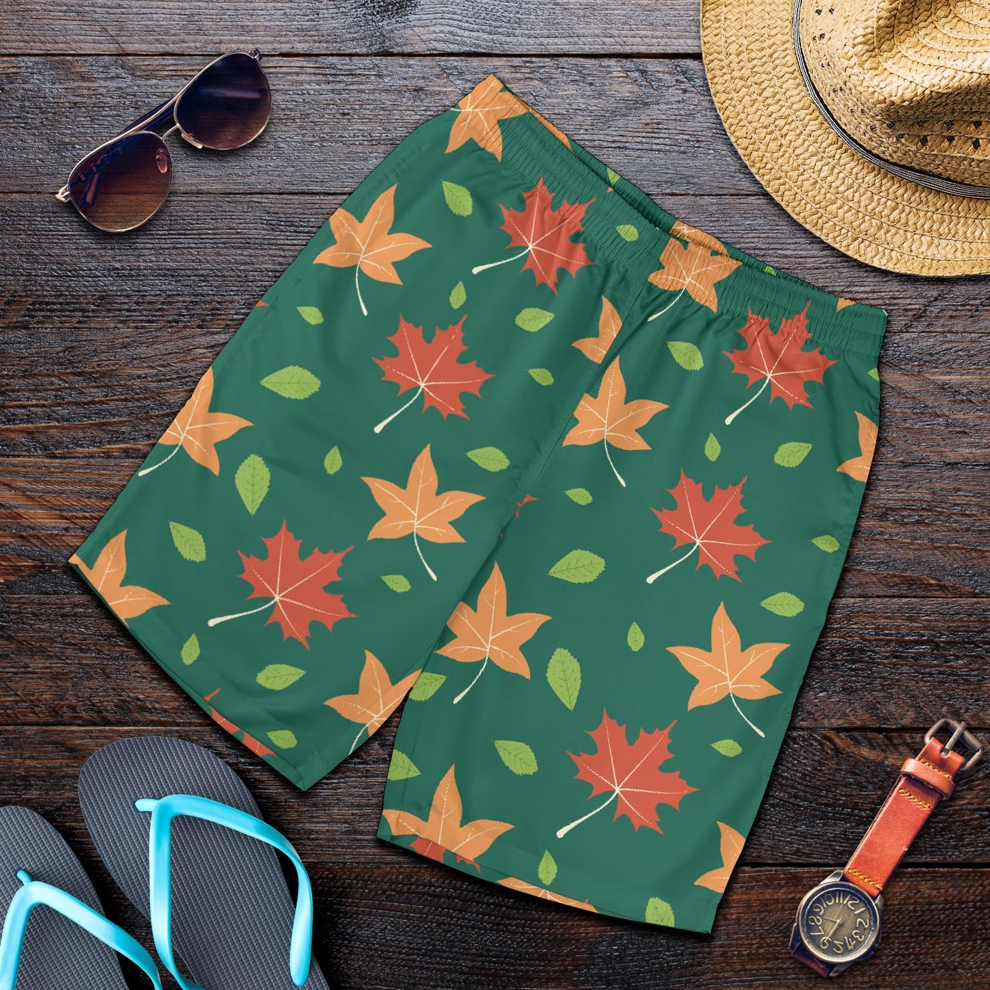 Maple Leaf Pattern Print Design 04 Mens Shorts