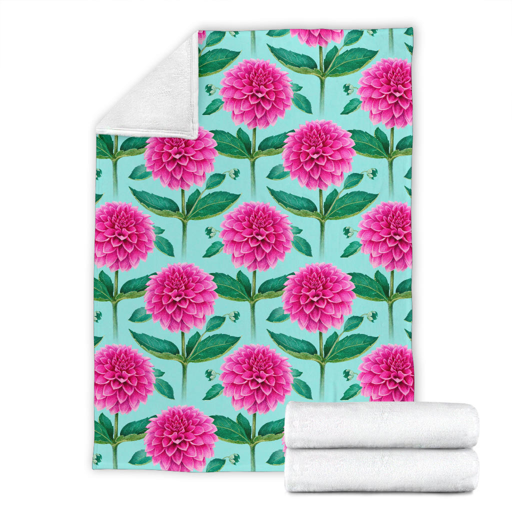 Dahlia Pattern Print Design DH08 Fleece Blanket