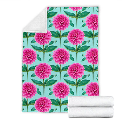 Dahlia Pattern Print Design DH08 Fleece Blanket