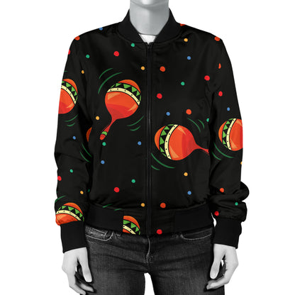 Maracas Pattern Print Design 03 Women's Bomber Jacket