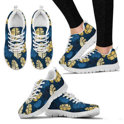 Banana Leaf Pattern Print Design BL09 Sneakers White Bottom Shoes
