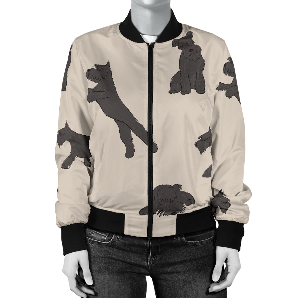 Schnauzers Pattern Print Design A06 Women's Bomber Jacket