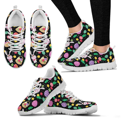 Easter Eggs Pattern Print Design RB05 Sneakers White Bottom Shoes