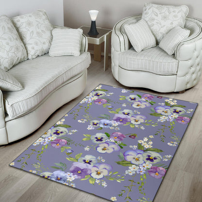 Pansy Pattern Print Design PS05 Area Rugs