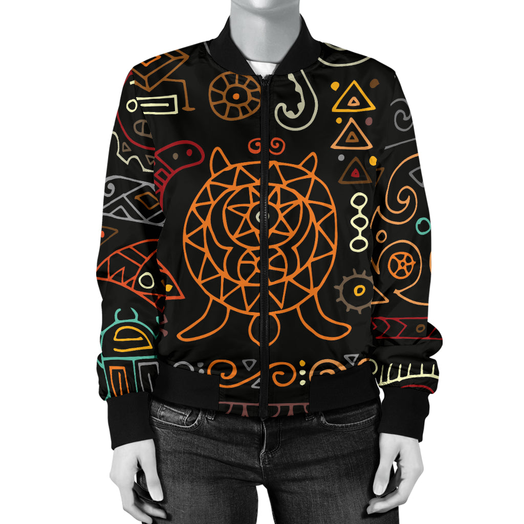 Polynesian Pattern Print Design A04 Women's Bomber Jacket