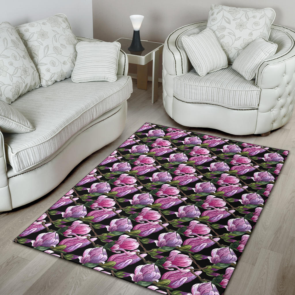 Magnolia Pattern Print Design MAG011 Area Rugs